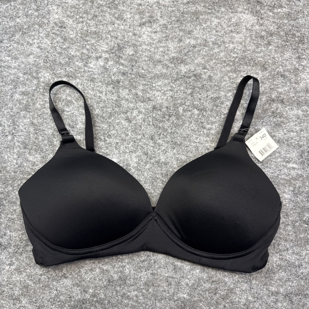 NEW Motherhood clip down wirefree nursing bra women's 34D‎ black lined 91996